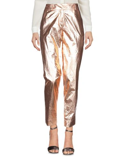 Shop Manila Grace Woman Pants Copper Size 8 Cotton In Orange