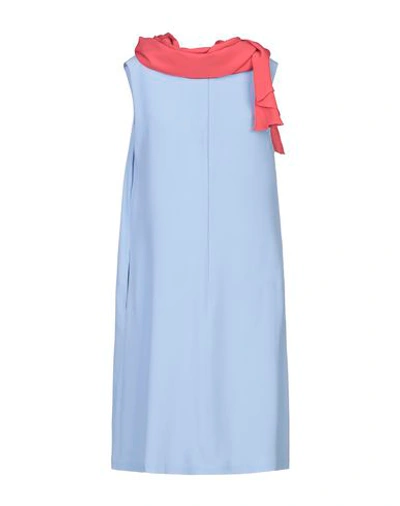 Shop L'autre Chose L' Autre Chose Woman Mini Dress Sky Blue Size 10 Acetate, Silk