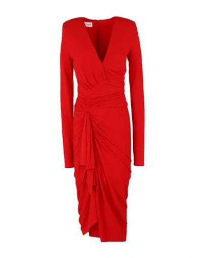 Shop Alexandre Vauthier Midi Dresses In Red