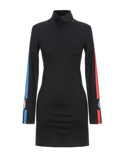 Shop Marcelo Burlon County Of Milan Marcelo Burlon Woman Mini Dress Black Size S Viscose, Polyamide, Acetate, Polyester
