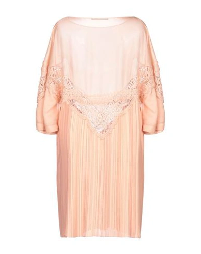 Shop Alberta Ferretti Short Dress In Pale Pink