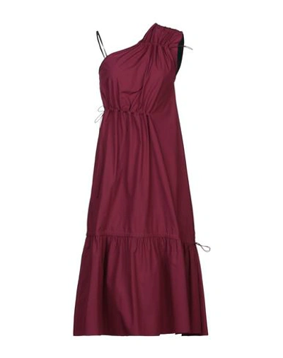 Shop Tela 3/4 Length Dresses In Maroon