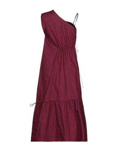 Shop Tela 3/4 Length Dresses In Maroon
