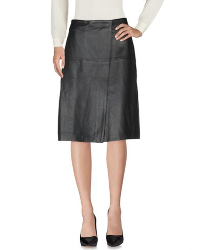 Shop Iris & Ink Woman Midi Skirt Black Size 2 Lambskin
