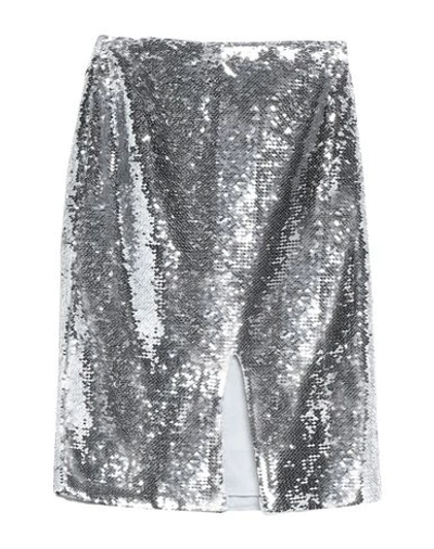 Shop Ganni Midi Skirts In Silver