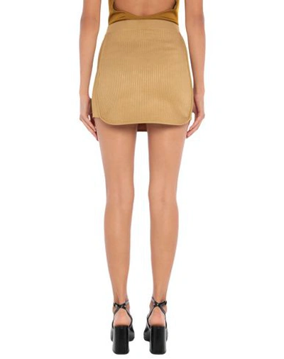Shop Gcds Woman Mini Skirt Sand Size M Viscose, Polyamide, Elastane In Beige