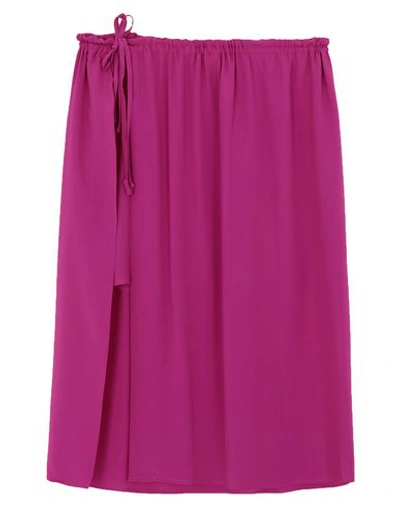Shop Mauro Grifoni Grifoni Woman Midi Skirt Mauve Size 6 Acetate, Silk In Purple