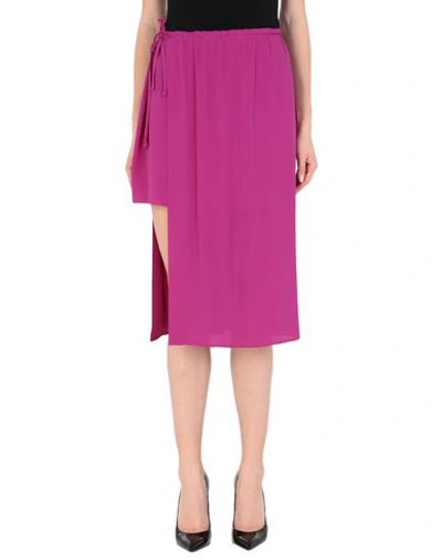 Shop Mauro Grifoni Grifoni Woman Midi Skirt Mauve Size 6 Acetate, Silk In Purple