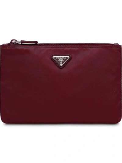 Shop Prada Vela Pouch In Red