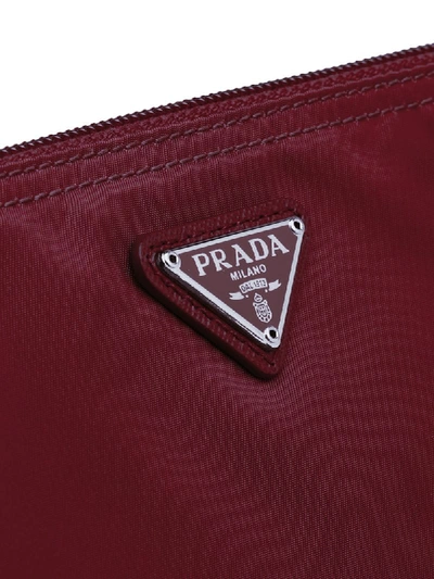 Shop Prada Vela Pouch In Red