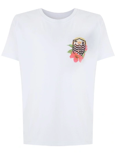 Shop Osklen Big Brasão Flower T-shirt In White