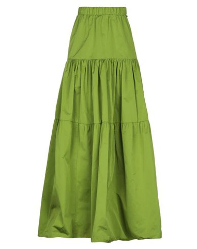 Shop Twinset Woman Long Skirt Military Green Size 8 Polyester