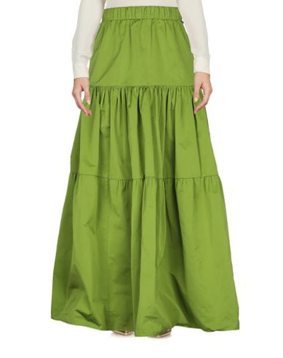 Shop Twinset Woman Long Skirt Military Green Size 8 Polyester