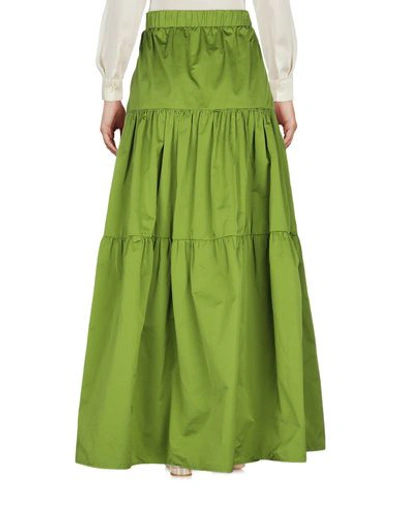 Shop Twinset Woman Long Skirt Military Green Size 8 Polyester