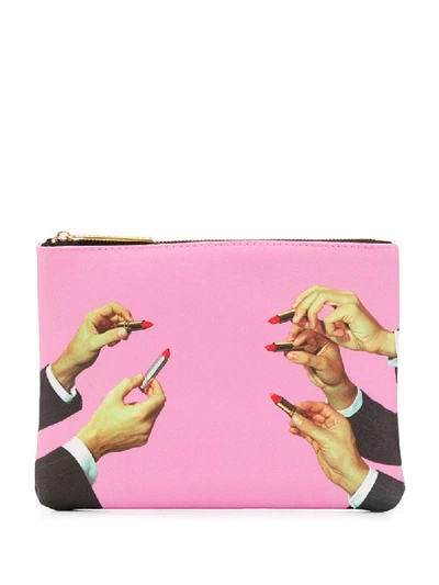 Seletti X Toiletpaper Lipsticks Make Up Bag In Pink