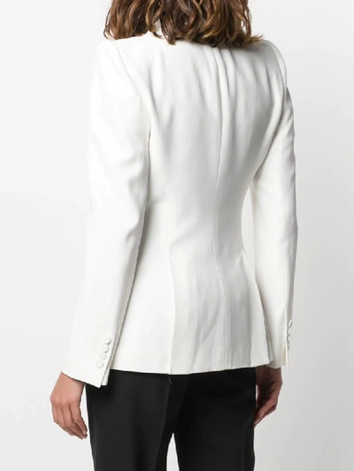 Shop Alexander Mcqueen Crystal-embellished Single-breasted Blazer In White