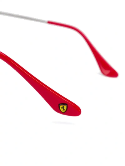 Shop Ray Ban X Scuderia Ferrari Square Sunglasses In Metallic