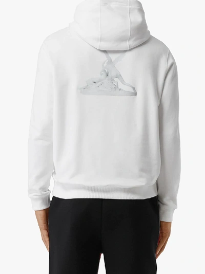 Shop Burberry Cupid-print Hoodie In White