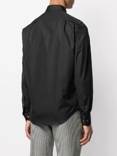 Shop Vivienne Westwood Embroidered Logo Shirt In Black