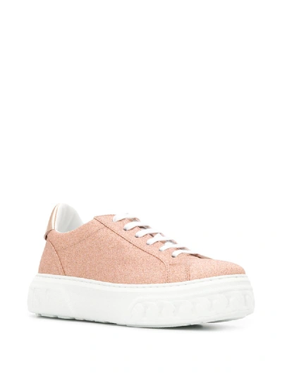Shop Casadei Glitter Sneakers In Pink