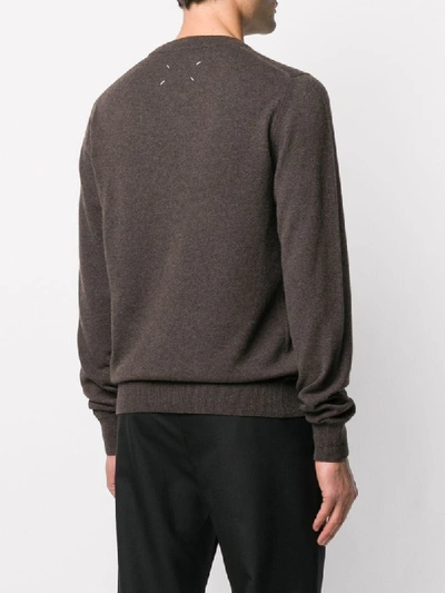 Shop Maison Margiela Knitted Jumper In Brown