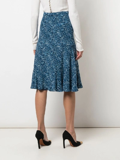 Shop Altuzarra Clementine Ruffled Floral-print Skirt In Blue