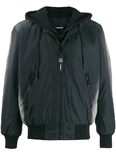 Shop Diesel Ausgeblichene Bomberjacke In Black