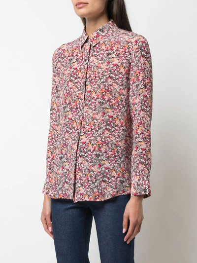 Shop Altuzarra Seidenhemd Mit Blumen-print In Dragon Fruit