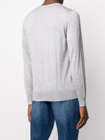 Shop Brunello Cucinelli V-neck Jumper In Grey