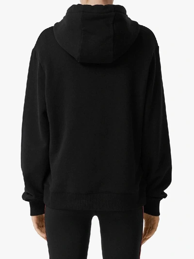 Shop Burberry Location Print Oversized Hoodie In Black