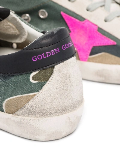 Shop Golden Goose Superstar Camouflage Print Sneakers In Green