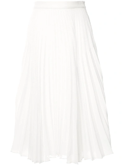 Shop Dion Lee Moire Pleated Skirt In White