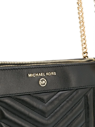 Shop Michael Michael Kors Susan Quilted Shoulder Bag In Black