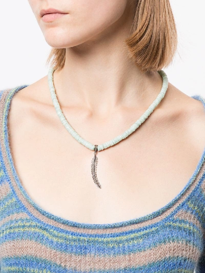 Shop Maha Lozi 'amazonite Feather' Halskette In Green