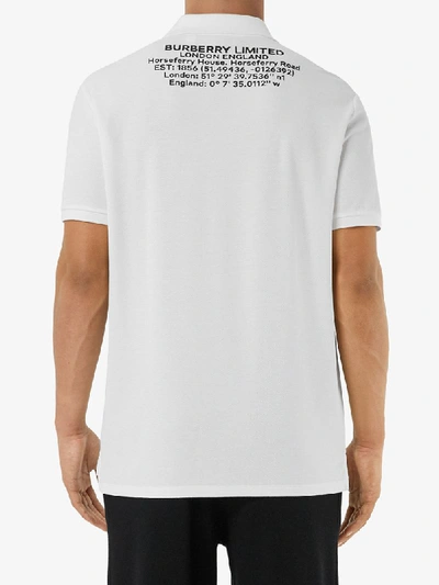 Shop Burberry Location Print Polo Shirt In White