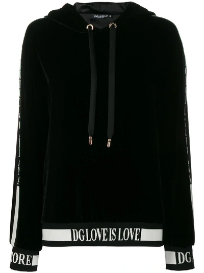 Shop Dolce & Gabbana Love Is Love Hoodie In Black
