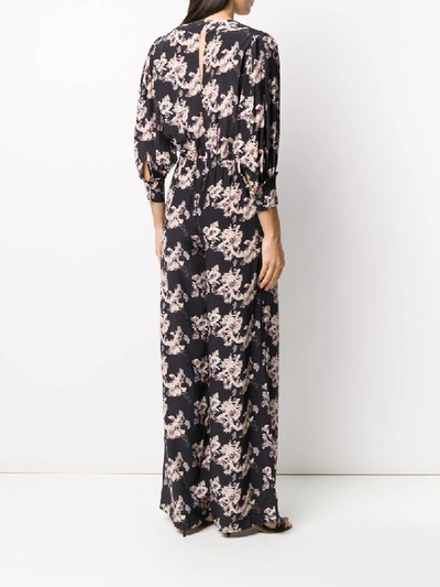 Shop Iro Floral V-neck Gown In Black