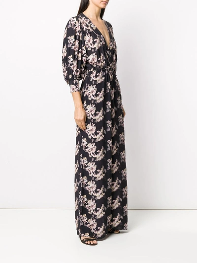 Shop Iro Floral V-neck Gown In Black
