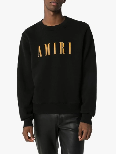 Shop Amiri Logo Print Sweatshirt In Black