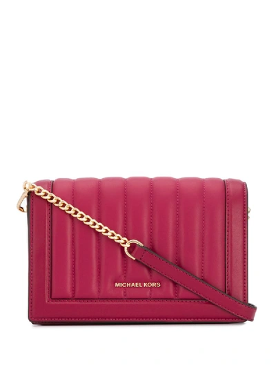 Shop Michael Kors Quilted Cross Body Bag In Red