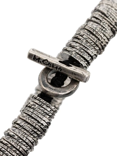 Shop M Cohen Logo-engraved Link Bracelet In Silver