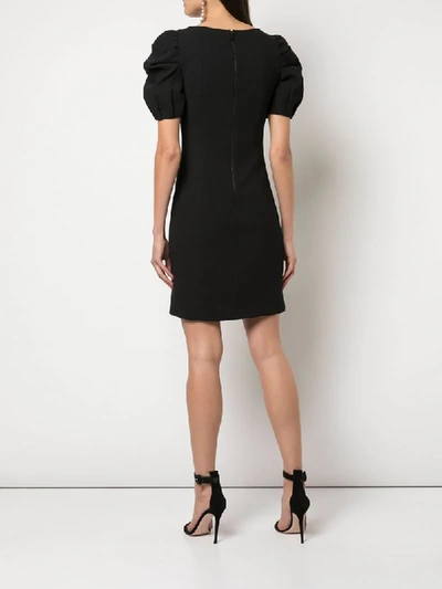 Shop Alice And Olivia Rachel Puffe Sleeve Mini Dress In Black