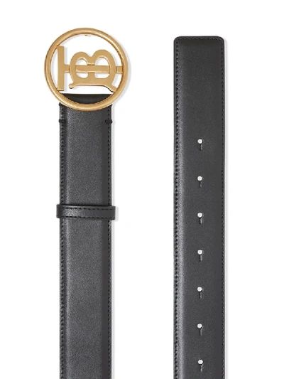 Shop Burberry Monogram Buckle Belt In Black
