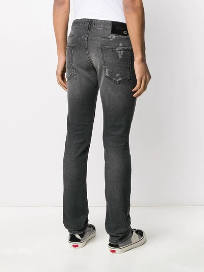 Shop Just Cavalli Distressed Slim-fit Jeans In Black