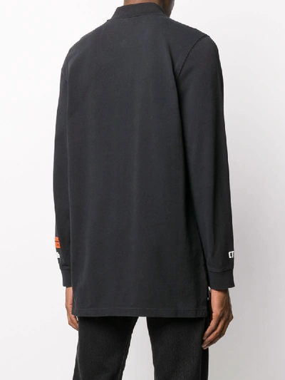 Shop Heron Preston Long-sleeve Polo Shirt In Black