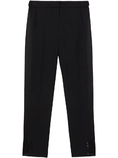 Shop Burberry Cropped Tailored Trousers In Black