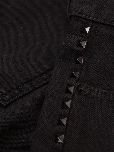 Shop Valentino Rockstud Slim-fit Jeans In Black