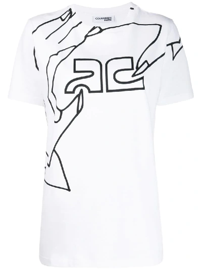 Shop Courrèges Graphic-print T-shirt In White