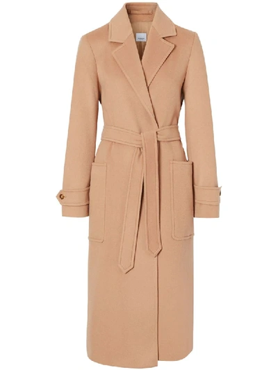 Shop Burberry Belted Car Coat In Neutrals