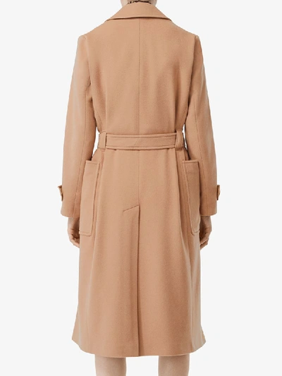 Shop Burberry Belted Car Coat In Neutrals